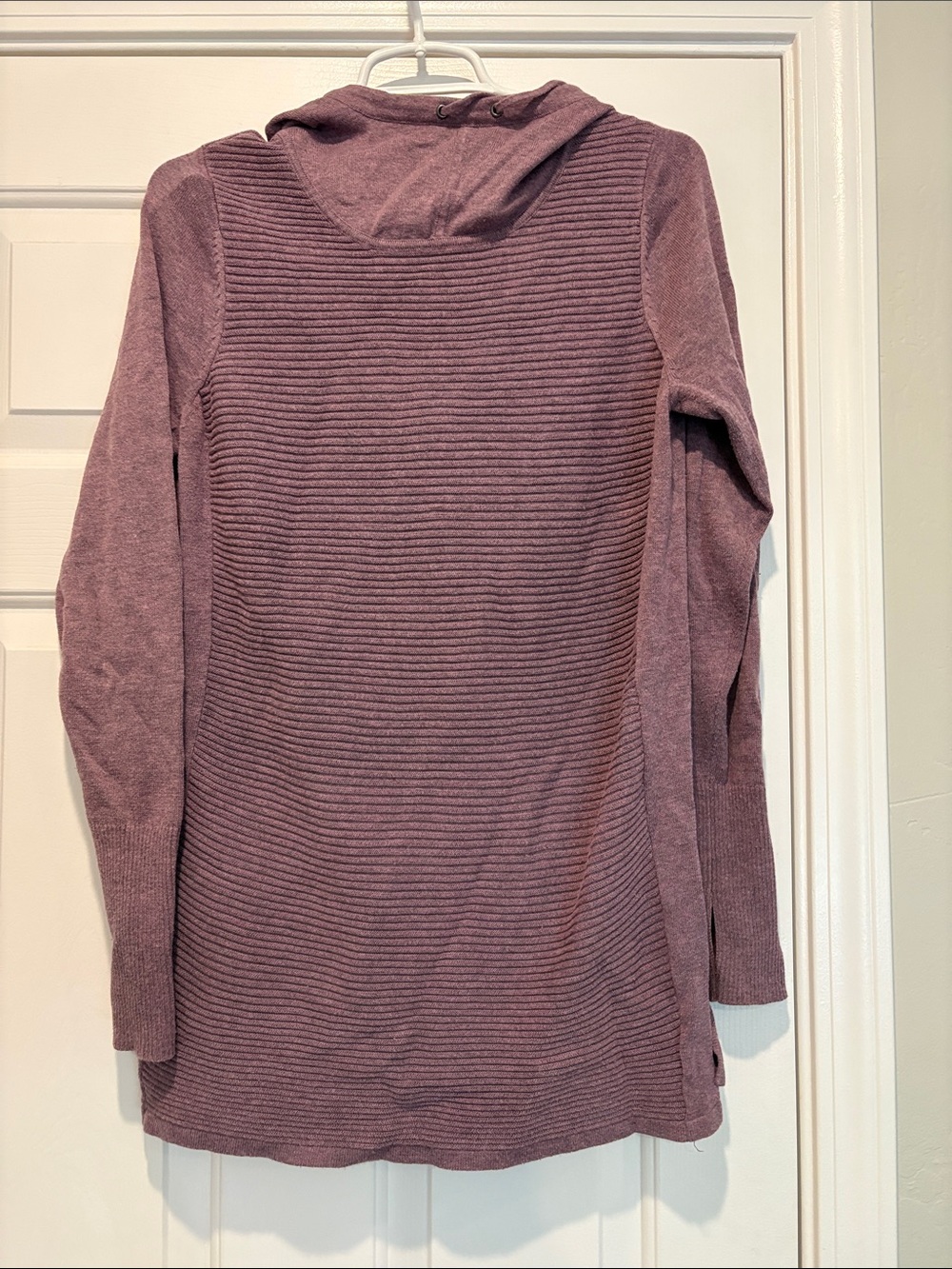 Artisan Ny Ribbed Hooded Tunic Cardigan - Dusty Mauve